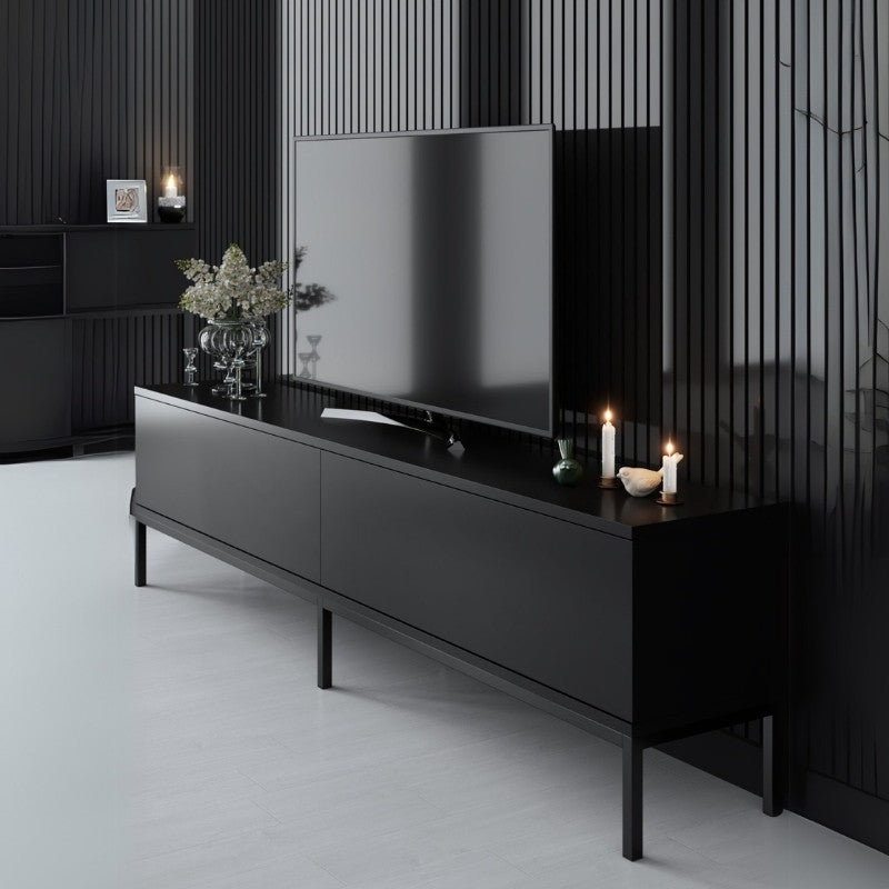 Έπιπλο Τηλεόρασης Lord Χρώμα Μαύρο 180x30x47