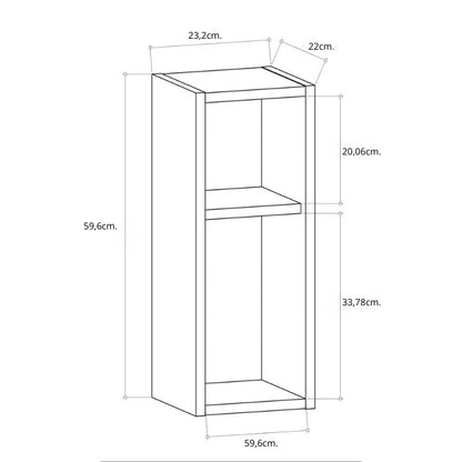 Κομοδίνο Επιτοίχιο Sault Χρώμα Λευκό 23,2x22x59,6