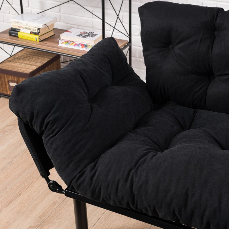 Καναπές - Κρεβάτι Nitta Διθέσιος Υφασμάτινος Χρώμα Μαύρο 155x70x85