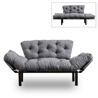 Καναπές - Κρεβάτι Nitta Διθέσιος Υφασμάτινος Χρώμα Γκρι 155x70x85