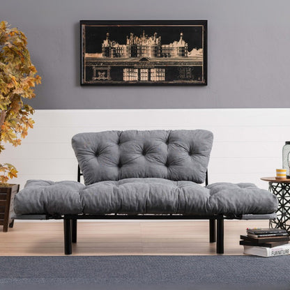 Καναπές - Κρεβάτι Nitta Διθέσιος Υφασμάτινος Χρώμα Γκρι 155x70x85