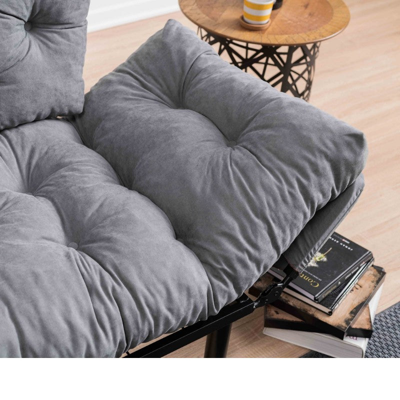 Καναπές - Κρεβάτι Nitta Διθέσιος Υφασμάτινος Χρώμα Γκρι 155x70x85