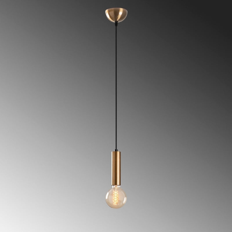 Φωτιστικό Οροφής Lizy E27 Μεταλλικό Μονόφωτο Χρώμα Χρυσό Vintage Φ4x111