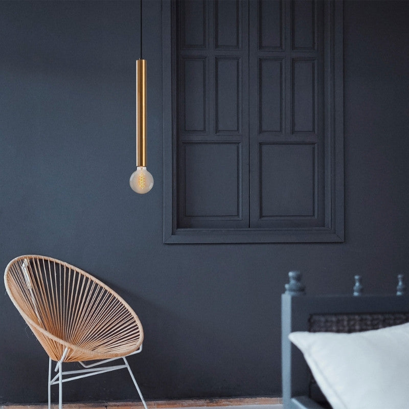 Φωτιστικό Οροφής Lizy I E27 Μεταλλικό Μονόφωτο Χρώμα Χρυσό Vintage Φ4x139