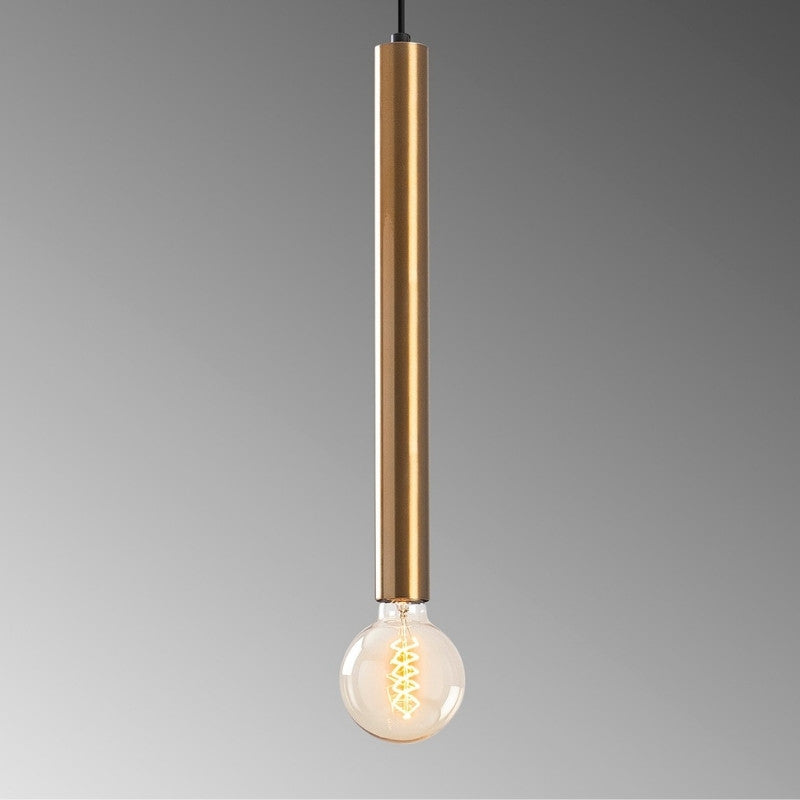 Φωτιστικό Οροφής Lizy I E27 Μεταλλικό Μονόφωτο Χρώμα Χρυσό Vintage Φ4x139