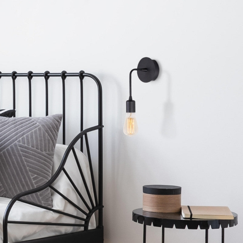 Απλίκα Τοίχου Aden E27 Μεταλλική Χρώμα Μαύρο 6x12x27