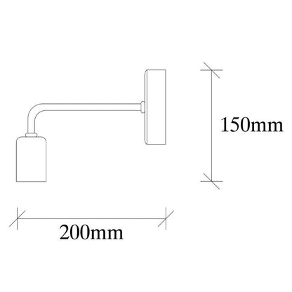 Απλίκα Τοίχου Aven E27 Μεταλλική Χρώμα Μαύρο 8x20x15