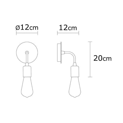 Απλίκα Τοίχου Arken E27 Μεταλλική Χρώμα Χρυσό Vintage 12x12x20