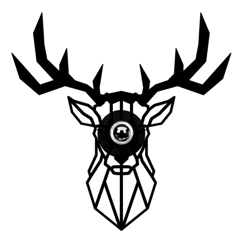 Απλίκα Τοίχου Deer E27 Μεταλλική Χρώμα Μαύρο 55x12x55