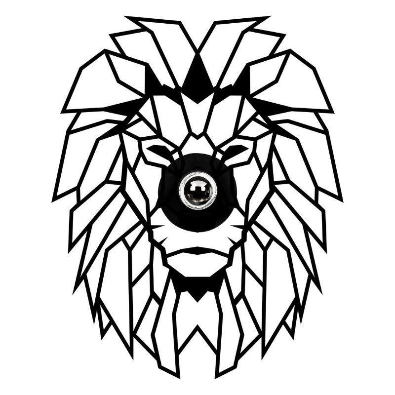 Απλίκα Τοίχου Lion E27 Μεταλλική Χρώμα Μαύρο 39x12x49