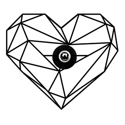 Απλίκα Τοίχου Heart E27 Μεταλλική Χρώμα Μαύρο 47x12x40