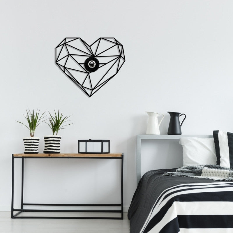 Απλίκα Τοίχου Heart E27 Μεταλλική Χρώμα Μαύρο 47x12x40