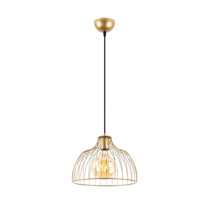 Φωτιστικό Οροφής Treiso E27 Μεταλλικό Μονόφωτο Χρώμα Χρυσό Ø28x126