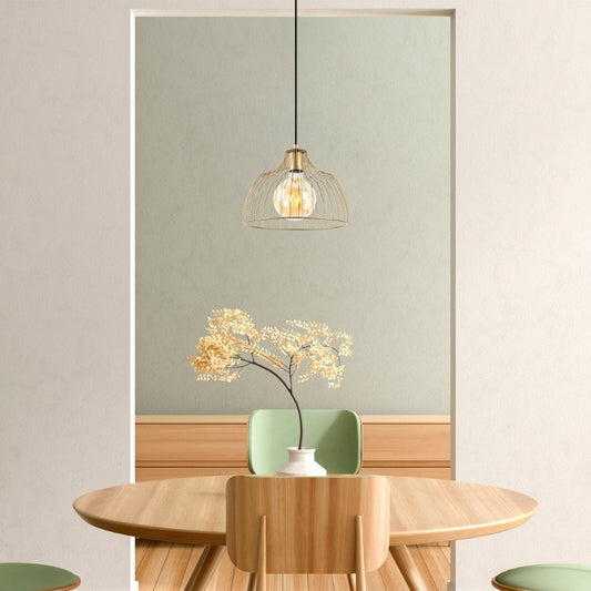 Φωτιστικό Οροφής Treiso E27 Μεταλλικό Μονόφωτο Χρώμα Χρυσό Ø28x126