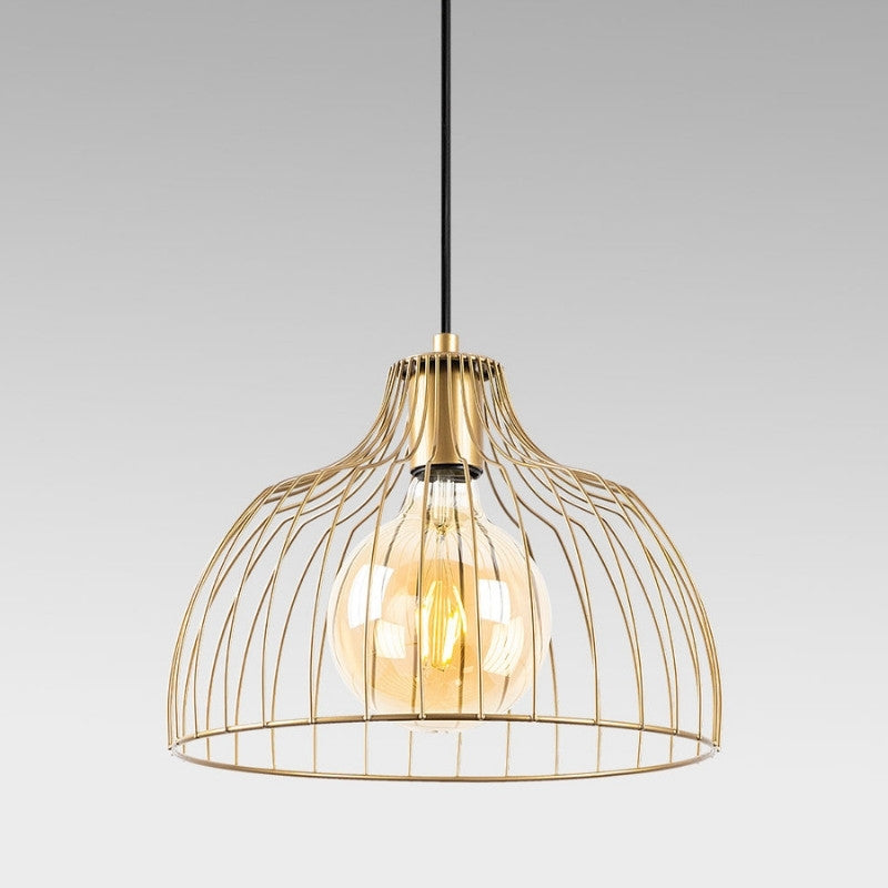 Φωτιστικό Οροφής Treiso E27 Μεταλλικό Μονόφωτο Χρώμα Χρυσό Ø28x126