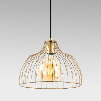 Φωτιστικό Οροφής Treiso E27 Μεταλλικό Μονόφωτο Χρώμα Χρυσό Ø28x126