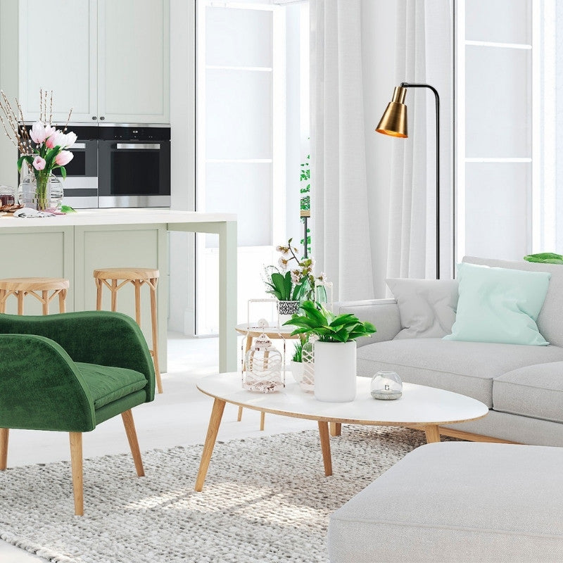 Φωτιστικό Δαπέδου Balbin E27 Μεταλλικό Χρώμα Μαύρο - Χρυσό Vintage Ø30x120