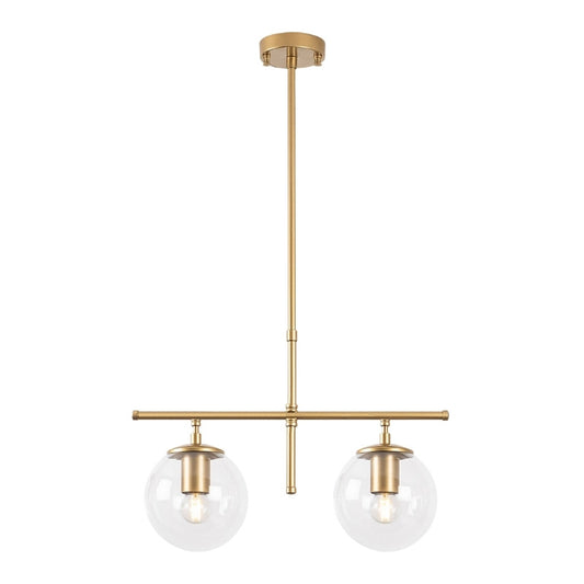 Φωτιστικό Οροφής Nilufer E27 Μεταλλικό Δίφωτο Χρώμα Χρυσό 52x15x76