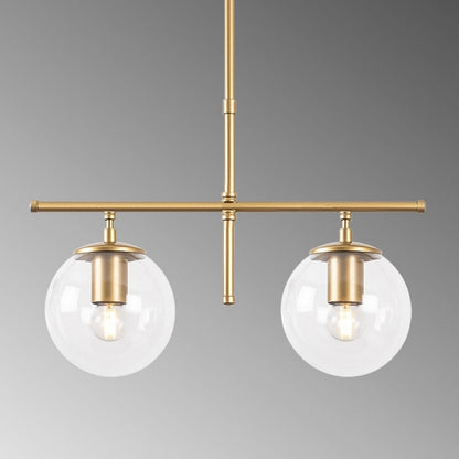 Φωτιστικό Οροφής Nilufer E27 Μεταλλικό Δίφωτο Χρώμα Χρυσό 52x15x76