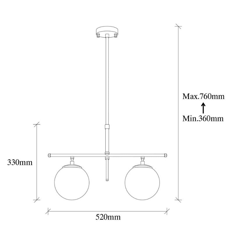 Φωτιστικό Οροφής Nilufer E27 Μεταλλικό Δίφωτο Χρώμα Χρυσό 52x15x76