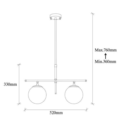 Φωτιστικό Οροφής Nilufer E27 Μεταλλικό Δίφωτο Χρώμα Χρυσό 52x15x76