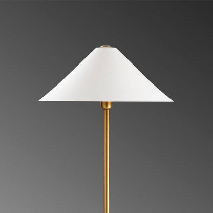 Φωτιστικό Δαπέδου Cansu E27 Μεταλλικό Χρώμα Λευκό - Χρυσό Ø46x150