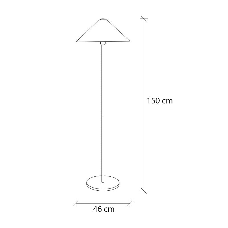 Φωτιστικό Δαπέδου Cansu E27 Μεταλλικό Χρώμα Λευκό - Χρυσό Ø46x150