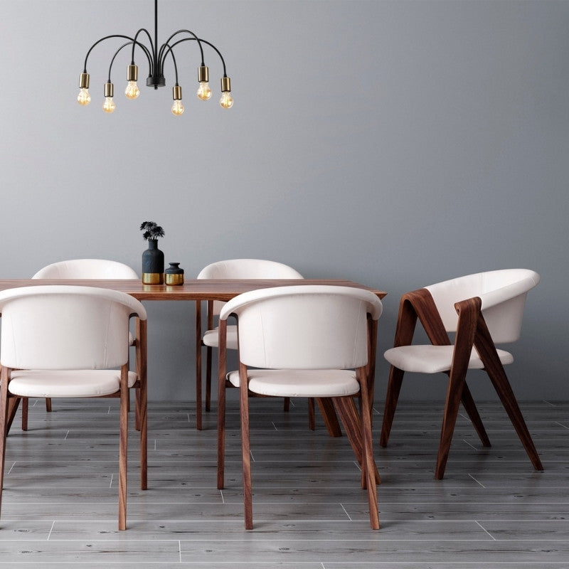 Φωτιστικό Οροφής Samba E27 Μεταλλικό Εξάφωτο Χρώμα Μαύρο Ø68x50