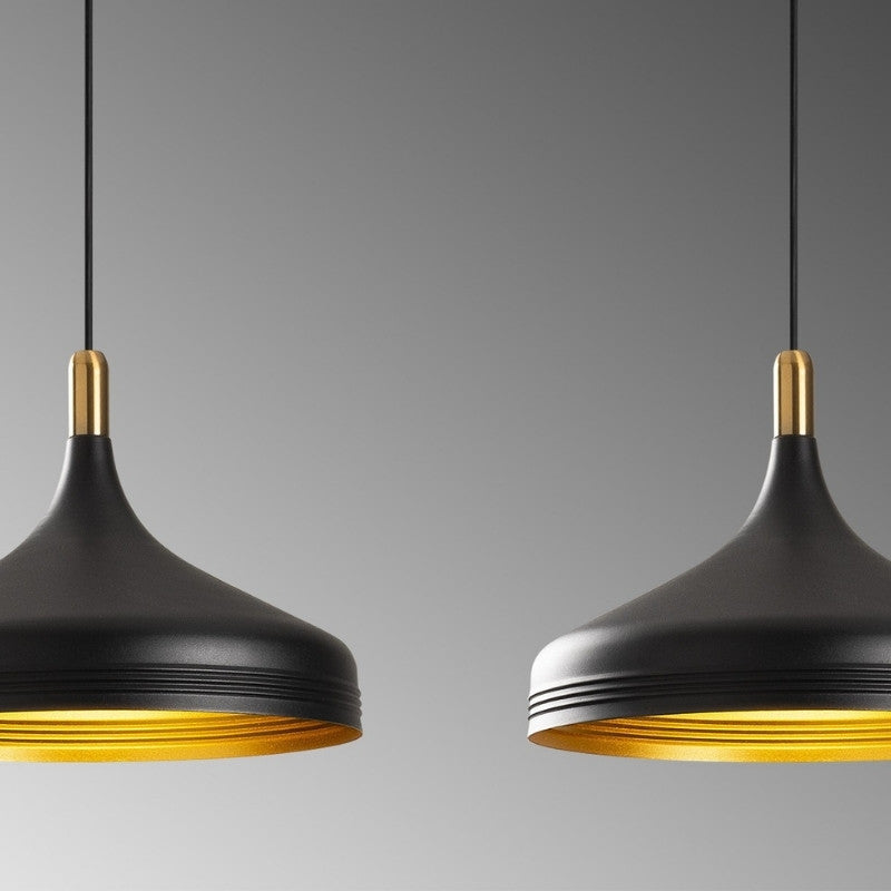 Φωτιστικό Οροφής Franko E27 Μεταλλικό Δίφωτο Χρώμα Μαύρο - Χρυσό 68x36x132