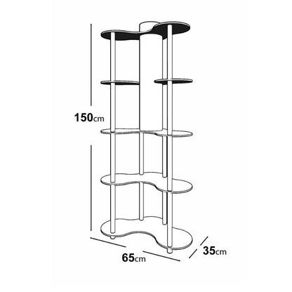 Φωτιστικό Δαπέδου Nova II MDF - PVC Ύφασμα Χρώμα Καρυδί - Μαύρο 65x35x150