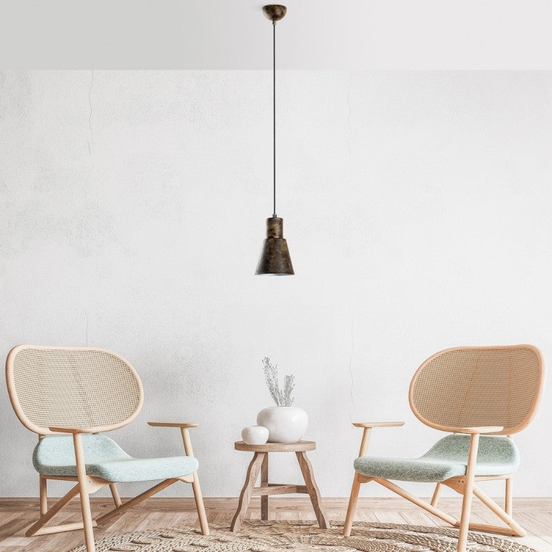 Φωτιστικό Οροφής Vinci I E27 Μεταλλικό Μονόφωτο Χρώμα Χάλκινο Vintage Ø14x114