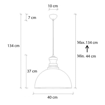 Φωτιστικό Οροφής Vinci IΙΙ E27 Μεταλλικό Μονόφωτο Χρώμα Χάλκινο Vintage Ø40x134