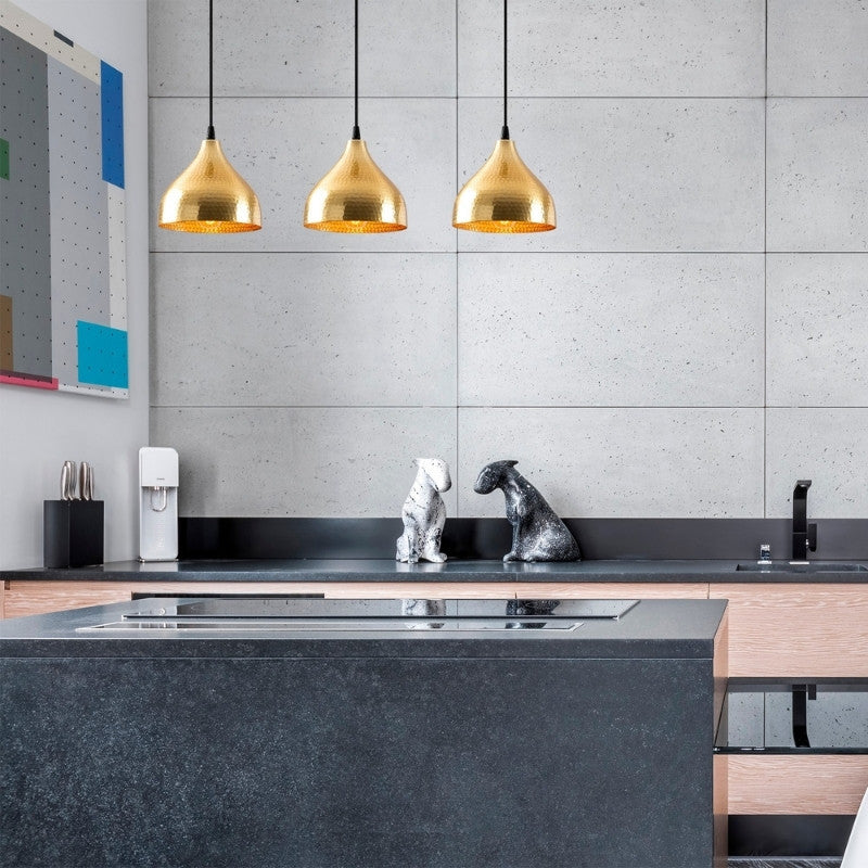 Φωτιστικό Οροφής Fida E27 Μεταλλικό Τρίφωτο Χρώμα Χρυσό 68x18x114