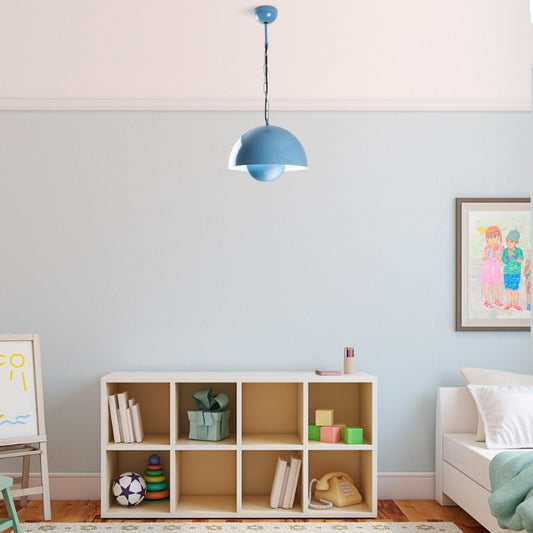 Φωτιστικό Οροφής Neptun E27 Μεταλλικό Μονόφωτο Χρώμα Γαλάζιο Ø30x70