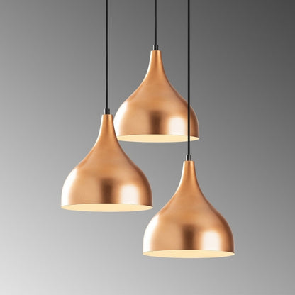 Φωτιστικό Οροφής Oslo E27 Μεταλλικό Τρίφωτο Χρώμα Χάλκινο 47x30x122