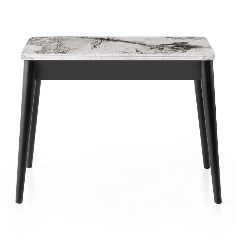 Τραπέζι Dolunay Επεκτεινόμενο Χρώμα Λευκό Εφέ Μαρμάρου - Μαύρο 100x60(120x100)x79,5