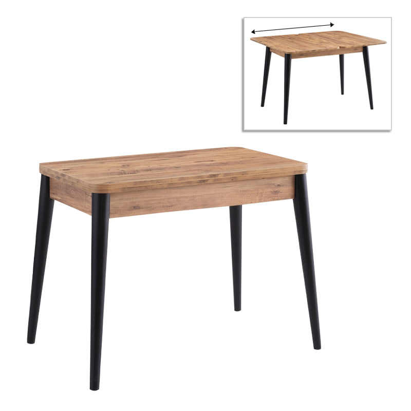 Τραπέζι Dolunay Επεκτεινόμενο Χρώμα Atlantic Pine - Μαύρο 100x60(120x100)x79,5