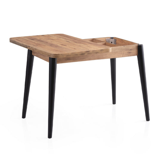 Τραπέζι Dolunay Επεκτεινόμενο Χρώμα Atlantic Pine - Μαύρο 100x60(120x100)x79,5