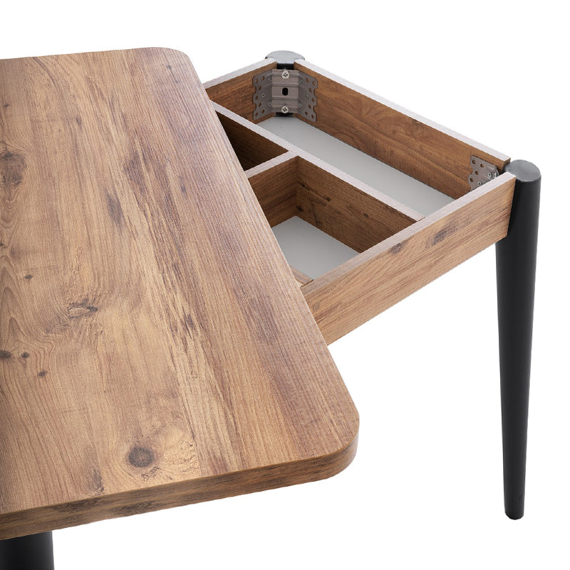 Τραπέζι Dolunay Επεκτεινόμενο Χρώμα Atlantic Pine - Μαύρο 100x60(120x100)x79,5