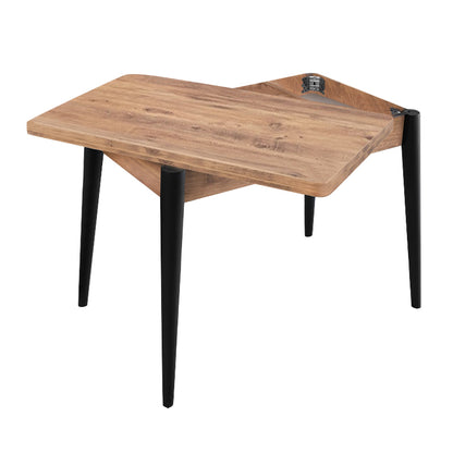 Τραπέζι Dolunay Επεκτεινόμενο Χρώμα Atlantic Pine - Μαύρο 100x60(120x100)x79,5