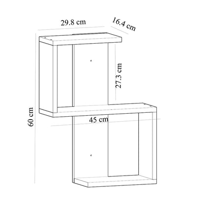 Ραφιέρα Τοίχου Octa Χρώμα Sapphire Oak 45x16,4x60