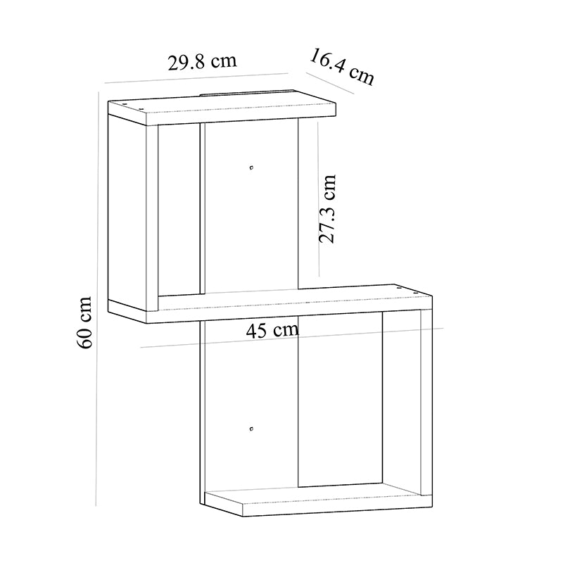 Ραφιέρα Τοίχου Octa Χρώμα Λευκό 45x16,4x60