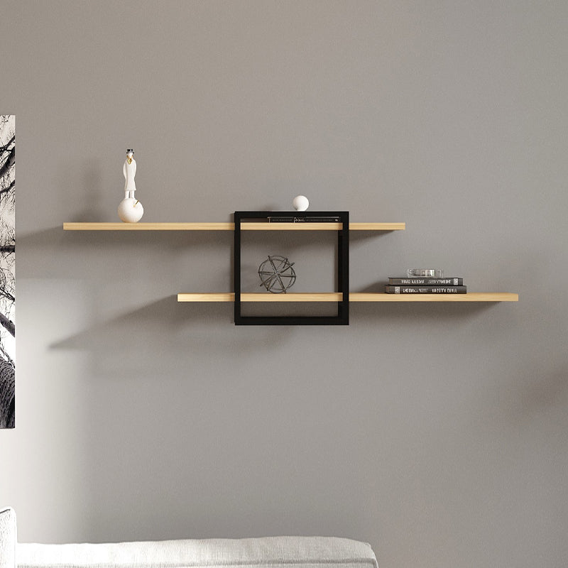 Ραφιέρα Τοίχου Mone Χρώμα Sapphire Oak - Μαύρο 120x18x30