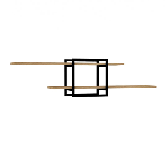 Ραφιέρα Τοίχου Mone Χρώμα Sapphire Oak - Μαύρο 120x18x30