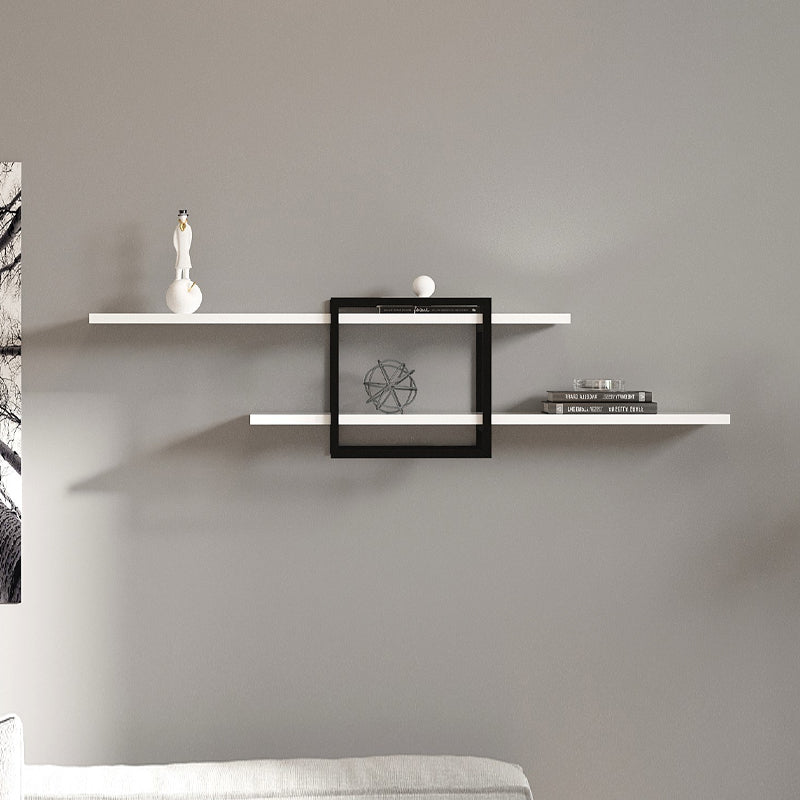 Ραφιέρα Τοίχου Mone Χρώμα Λευκό - Μαύρο 120x18x30