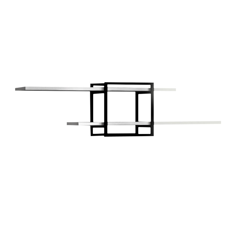 Ραφιέρα Τοίχου Mone Χρώμα Λευκό - Μαύρο 120x18x30