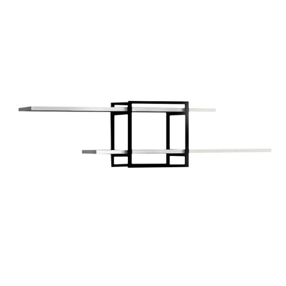 Ραφιέρα Τοίχου Mone Χρώμα Λευκό - Μαύρο 120x18x30