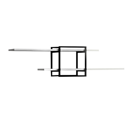 Ραφιέρα Τοίχου Mone Χρώμα Λευκό - Μαύρο 120x18x30