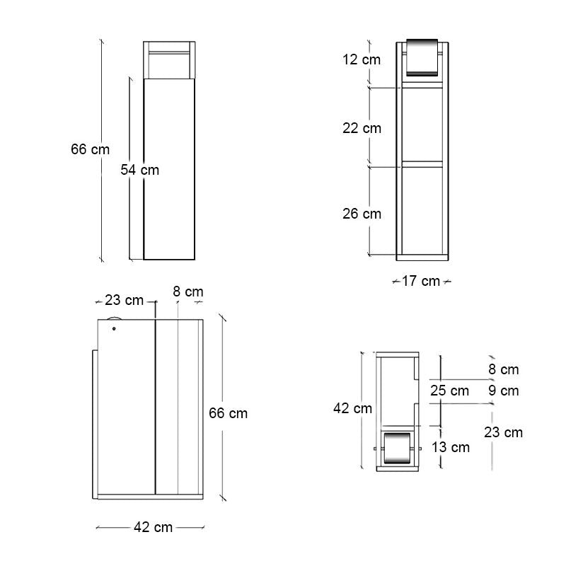 Ντουλάπι Μπάνιου Paper Χρώμα Λευκό 17x42x66