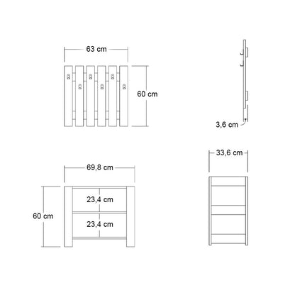 Έπιπλο Εισόδου Friends Χρώμα Λευκό 69,8x33,6x60